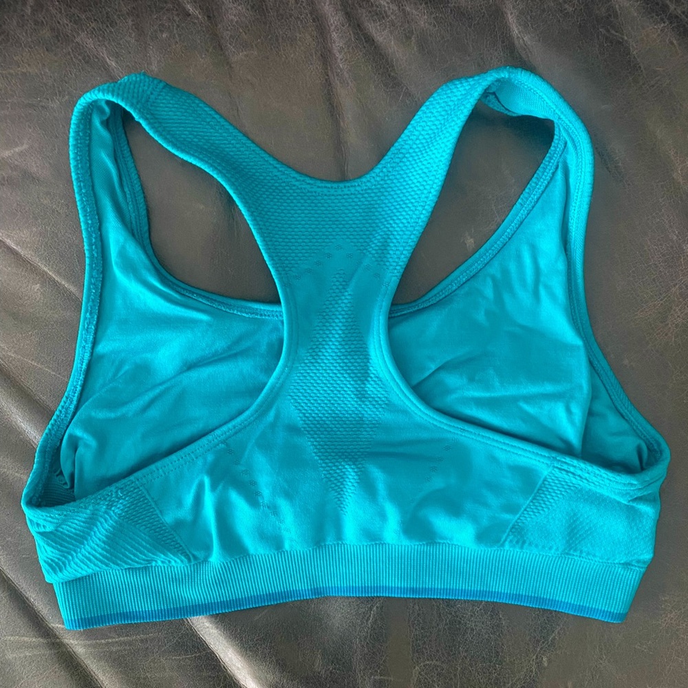 Teal turquoise athletic running sports bra. Size S